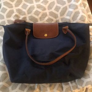 Navy Longchamp tote